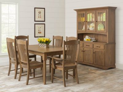 Amish handcrafted dining room furniture from the Plymouth collection.