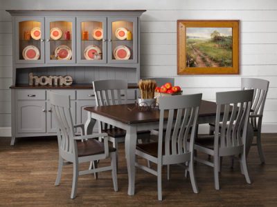 2-tone Amish handcrafted dining room furniture from the Vintage collection.