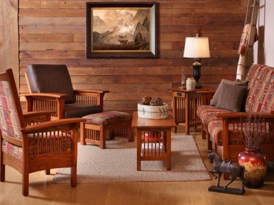 Mission style Amish handcrafted living room furniture from the Elm Crest collection