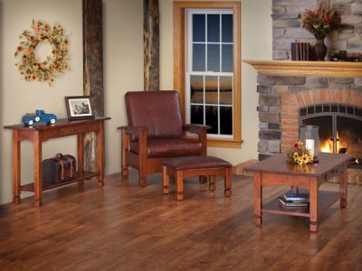 zRustic Country style Amish handcrafted living room furniture from the Elm Crest collection.