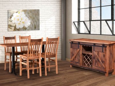 Amish handcrafted dining room furniture from the Grant Bar collection.