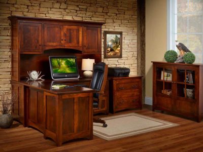 Belmont Collection Amish handcrafted desk and book case