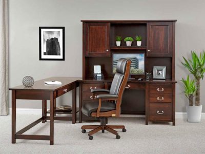Amish handcrafted office desk and table from the Eshton Collection.