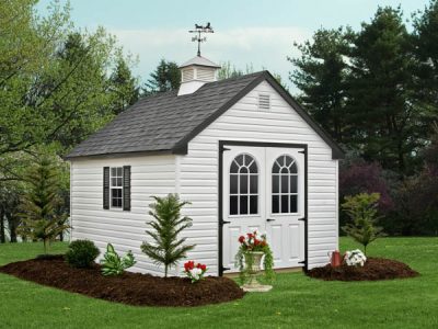 10' x 12' vinyl sided Classic shed for sale
